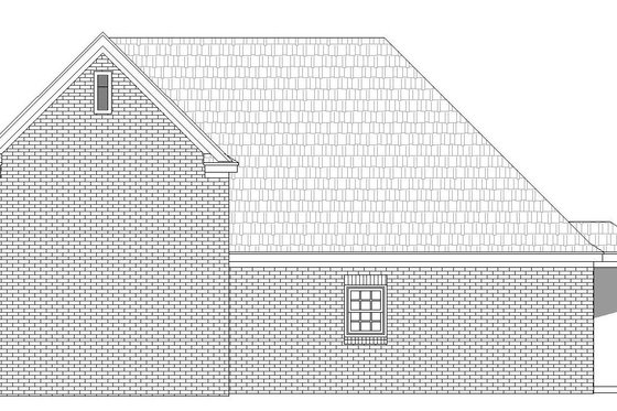 Exterior - Rear Elevation for Southern House Plan #932-78, 0.5 bath