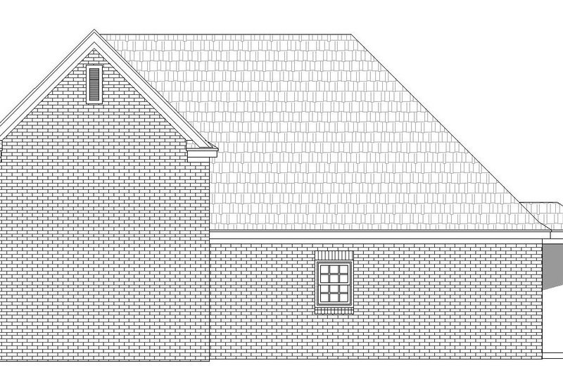House Plan Design - Exterior - Rear Elevation for Southern House Plan #932-78, 0.5 bath