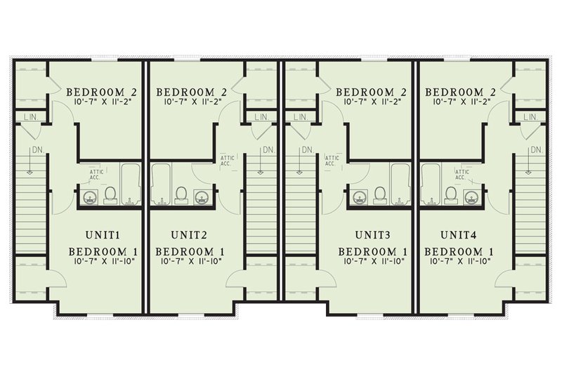 Home Plan - Floor Plan - Upper Floor for Contemporary House Plan #17-2829 - 8 bed, 4 bath