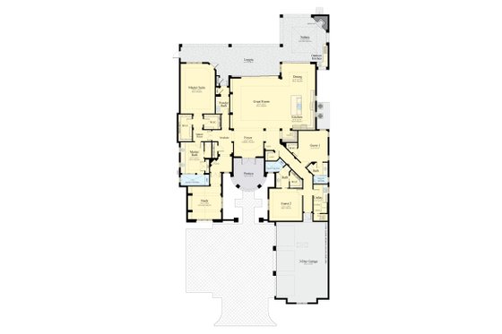 Floor Plan - Main Floor for Mediterranean House Plan #930-511 - 3 bed, 3.5 bath
