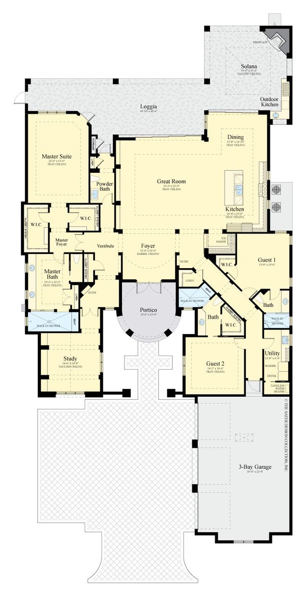 Architectural House Design - Mediterranean Floor Plan - Main Floor Plan #930-511