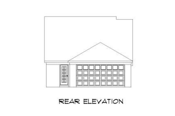 Exterior - Rear Elevation for Traditional House Plan #424-54 - 3 bed, 2 bath