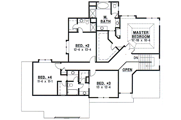European Floor Plan - Upper Floor Plan #67-555