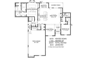 Floor Plan - Main Floor for European House Plan #424-252 - 4 bed, 3 bath