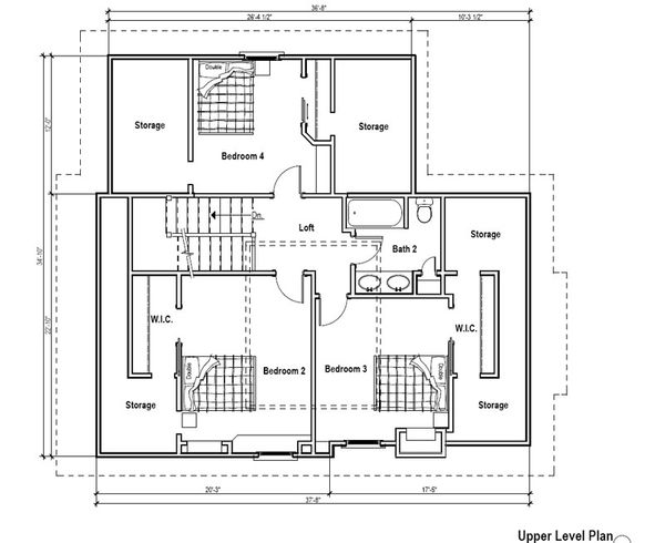 Craftsman Floor Plan - Upper Floor Plan #451-7