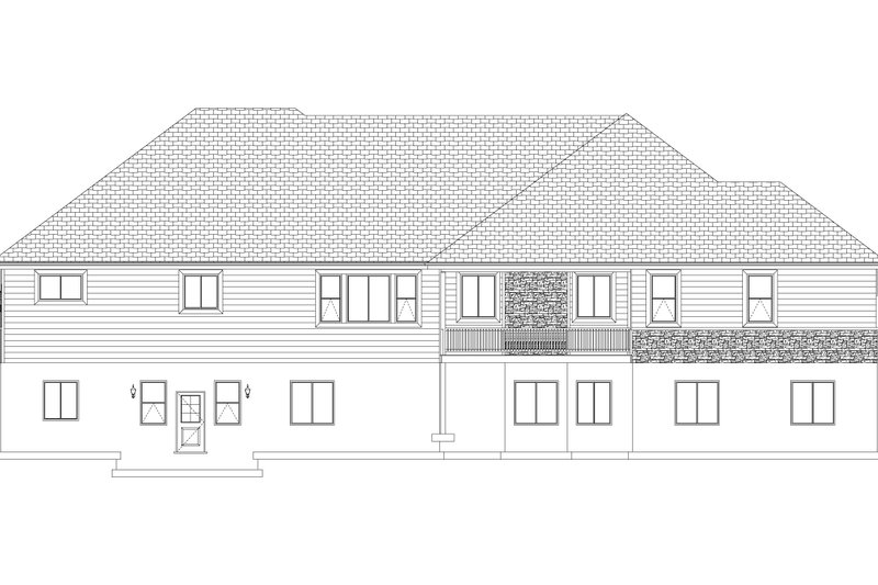 Architectural House Design - Exterior - Rear Elevation 3 for Craftsman House Plan #1060-237 - 2 bed, 3 bath