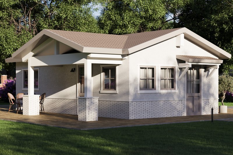 Traditional Style House Plan - 1 Beds 1 Baths 495 Sq/Ft Plan #1106-190 Exterior