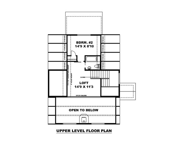 Cabin Floor Plan - Upper Floor Plan #117-1014