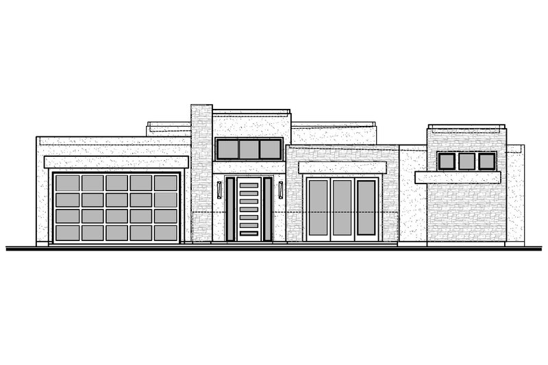 Architectural House Design - Exterior - Front Elevation 3 for Adobe / Southwestern House Plan #1073-25 - 4 bed, 4.5 bath