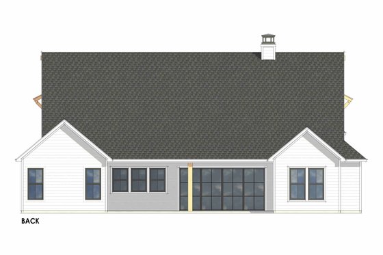 Exterior - Rear Elevation 1 for Craftsman House Plan #1096-73 - 4 bed, 3 bath