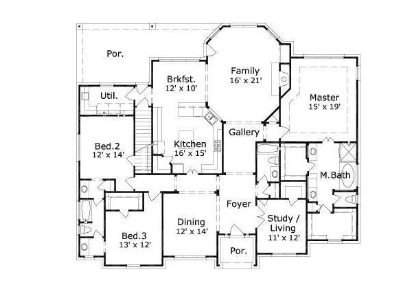 Traditional Floor Plan - Main Floor Plan #411-287