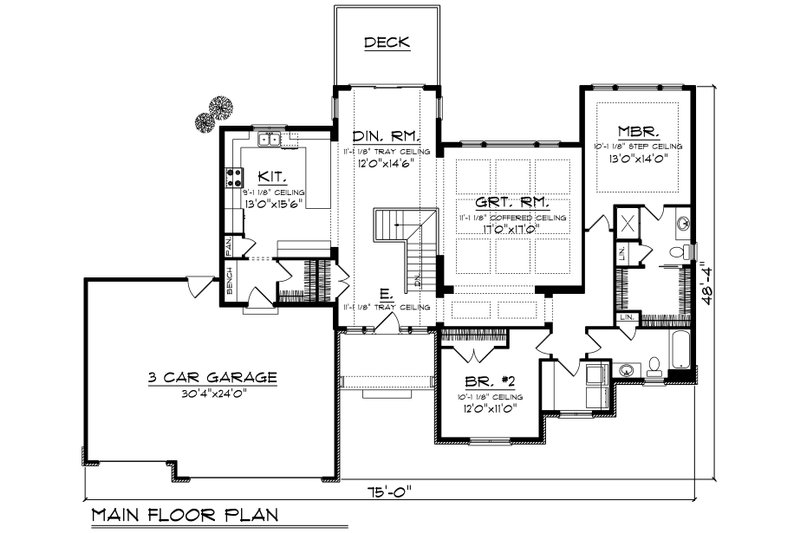 Ranch Style House Plan - 2 Beds 2 Baths 1847 Sq/Ft Plan #70-1193 ...