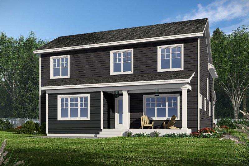 House Blueprint - Exterior - Rear Elevation for Bungalow House Plan #51-1352 - 4 bed, 2.5 bath