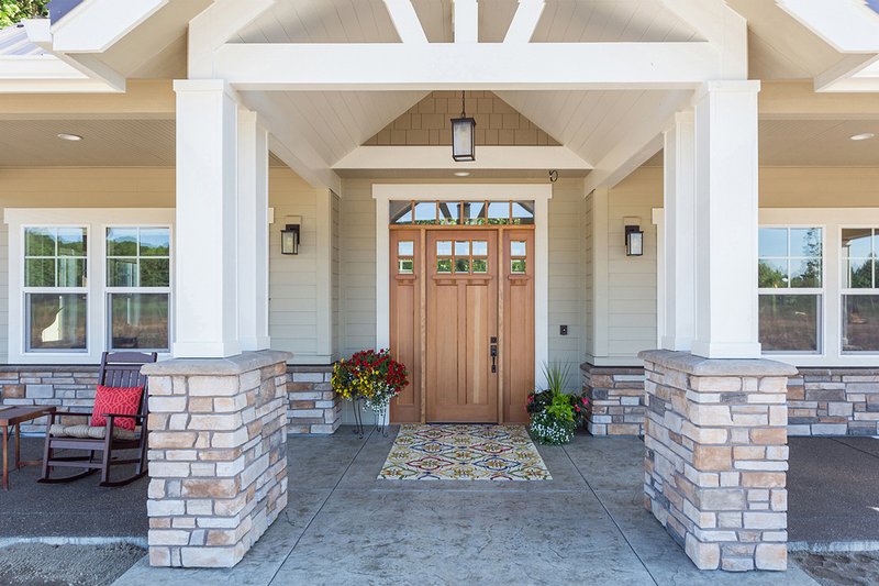 Architectural House Design - Country, Craftsman style home, front entry photo