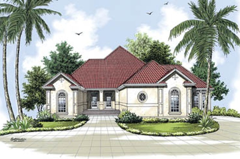 Dream House Plan - Mediterranean Exterior - Front Elevation Plan #45-145