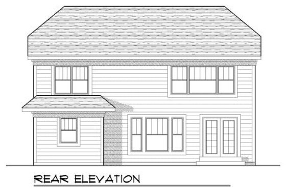 Exterior - Rear Elevation for Bungalow House Plan #70-953 - 4 bed, 4.5 bath