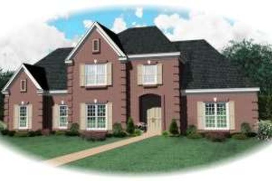 Exterior - Front Elevation for European House Plan #81-1072 - 3 bed, 3 bath