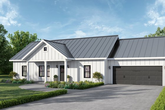 Exterior - Front Elevation 4 for Ranch House Plan #44-257 - 3 bed, 2 bath