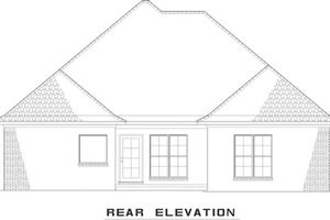 Exterior - Rear Elevation for European House Plan #17-2540 - 4 bed, 2 bath