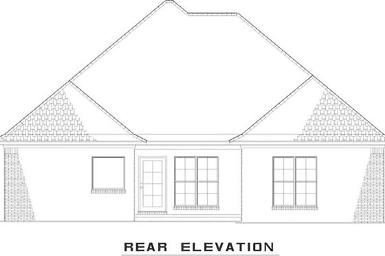 Exterior - Rear Elevation for European House Plan #17-2540 - 4 bed, 2 bath