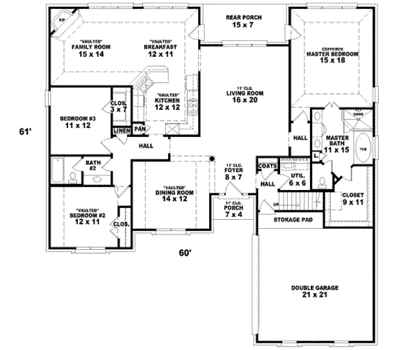 European Floor Plan - Main Floor Plan #81-1197