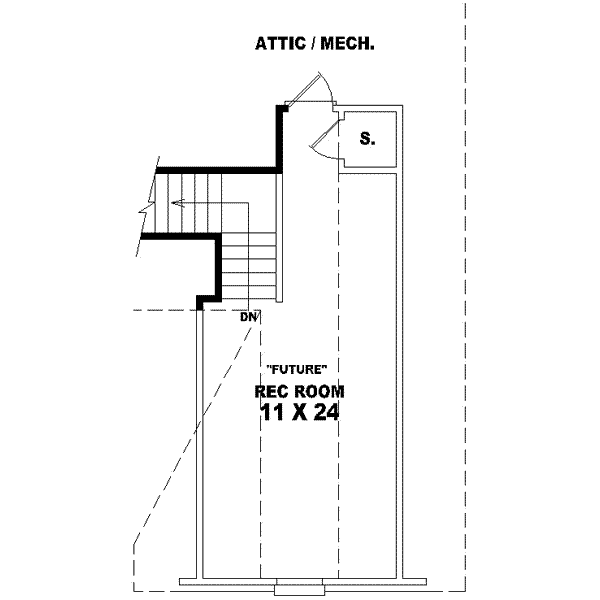 Floor Plan - Upper Floor for European House Plan #81-510 - 2 bed, 2 bath