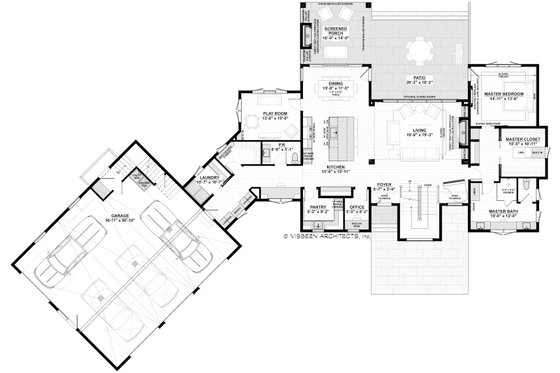 Floor Plan - Main Floor for Contemporary House Plan #928-372 - 4 bed, 3.5 bath