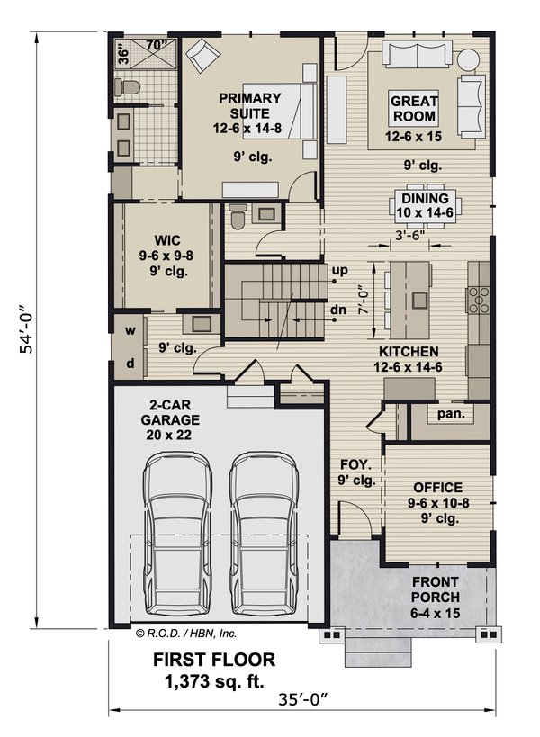 House Blueprint - Craftsman Floor Plan - Main Floor Plan #51-1496