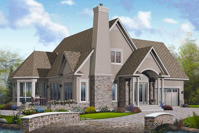 Architectural House Design - European Exterior - Front Elevation Plan #23-855