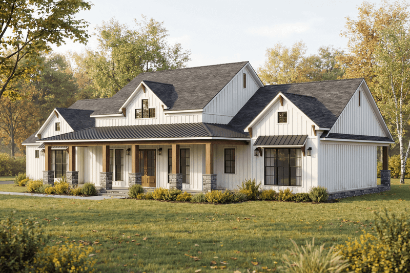 Architectural House Design - Exterior - Other Elevation 6 for Farmhouse House Plan #923-458 - 3 bed, 3.5 bath