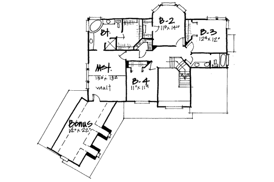 Floor Plan - Upper Floor for Traditional House Plan #308-239 - 4 bed, 2.5 bath