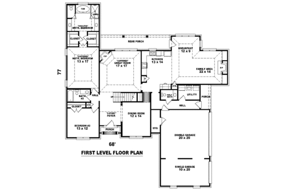 Floor Plan - Main Floor for European House Plan #81-1569 - 4 bed, 3.5 bath