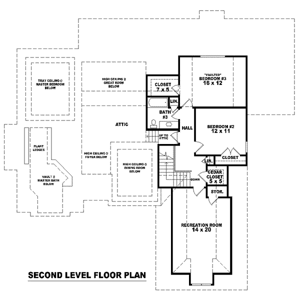 Floor Plan - Upper Floor for European House Plan #81-1578 - 3 bed, 3 bath
