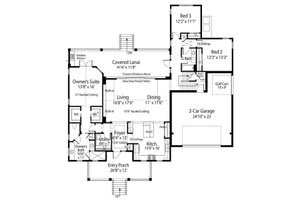 Floor Plan - Main Floor for Cottage House Plan #938-87 - 4 bed, 3 bath