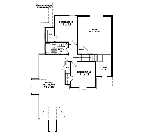 European Floor Plan - Upper Floor Plan #81-480