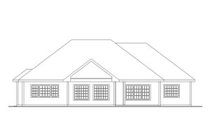 Exterior - Rear Elevation for Ranch House Plan #124-270 - 3 bed, 2 bath