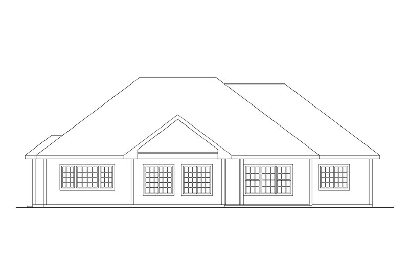 House Plan Design - Exterior - Rear Elevation for Ranch House Plan #124-270 - 3 bed, 2 bath