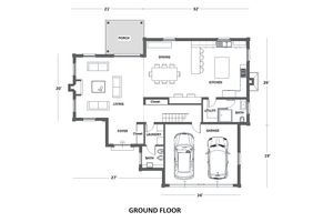 Floor Plan - Main Floor for European House Plan #542-15 - 4 bed, 4 bath