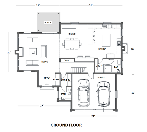 House Blueprint - European Floor Plan - Main Floor Plan #542-15