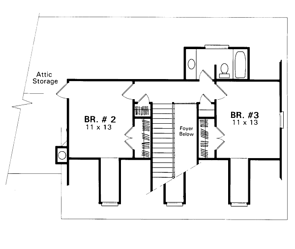 House Design - Country Floor Plan - Upper Floor Plan #41-129
