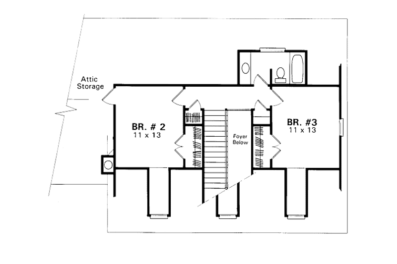 Home Plan - Floor Plan - Upper Floor for Country House Plan #41-129 - 3 bed, 2.5 bath