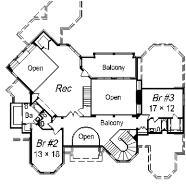 European Floor Plan - Upper Floor Plan #329-325