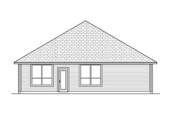 Exterior - Rear Elevation for Traditional House Plan #84-474 - 3 bed, 2 bath