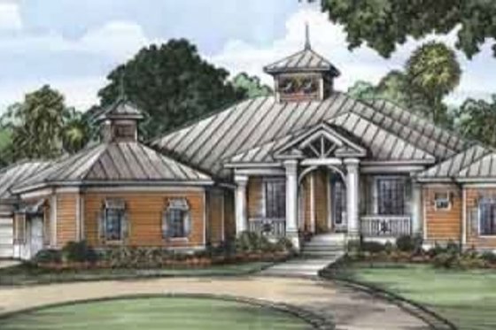Exterior - Front Elevation for European House Plan #115-137 - 3 bed, 3.5 bath