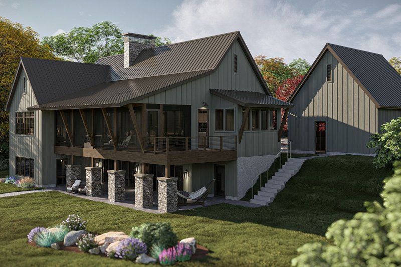 House Blueprint - Exterior - Other Elevation for Farmhouse House Plan #455-583 - 2 bed, 2 bath