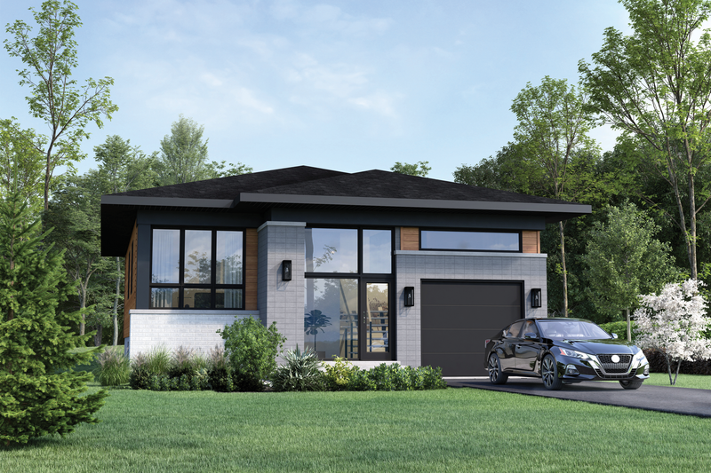 Contemporary Style House Plan - 3 Beds 1 Baths 1316 Sq/Ft Plan #25-5024