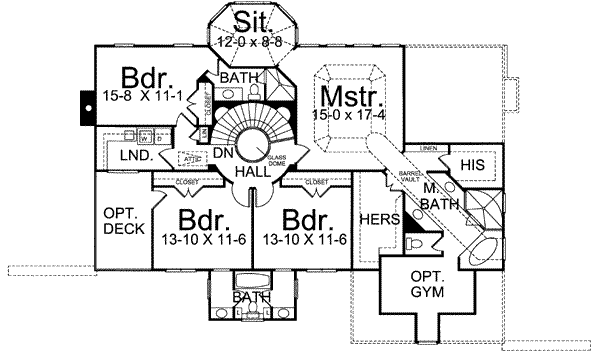 Home Plan - Classical Floor Plan - Upper Floor Plan #119-139
