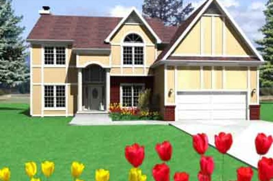 Exterior - Front Elevation for Traditional House Plan #6-117 - 4 bed, 2.5 bath
