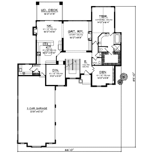 House Design - Traditional Floor Plan - Main Floor Plan #70-636