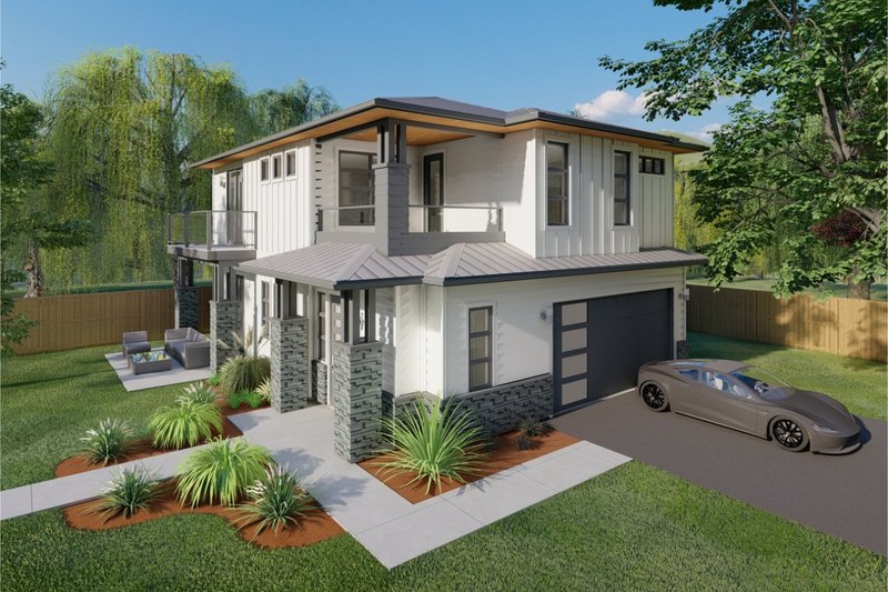 Dream House Plan - Exterior - Other Elevation for Prairie House Plan #126-225 - 3 bed, 3 bath